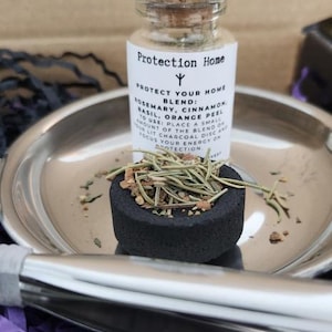 Mini Protection Ritual Kit for Home – Herbs, Candles, Incense, Burn Tools and Spell for Warding & Spiritual Safety