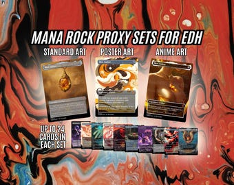 Mana Rocks Proxy Sets - 10 to 24 Card Bundles - Anime / Poster / Standard Arts - Proxy Cards for EDH/CEDH - High Quality Custom Cards