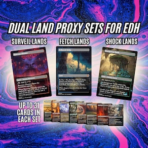 Conjunto de Proxy de Terrenos Utilitarios y Duales EDH - Paquetes de 10 a 31 Tarjetas - Tarjetas Proxy para EDH/CEDH - Tarjetas Personalizadas de Alta Calidad