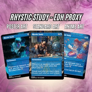 Rhystic Study EDH 高価値プロキシカード - ポスター | スタンダード | Anime Arts - EDH用高品質プロキシカード