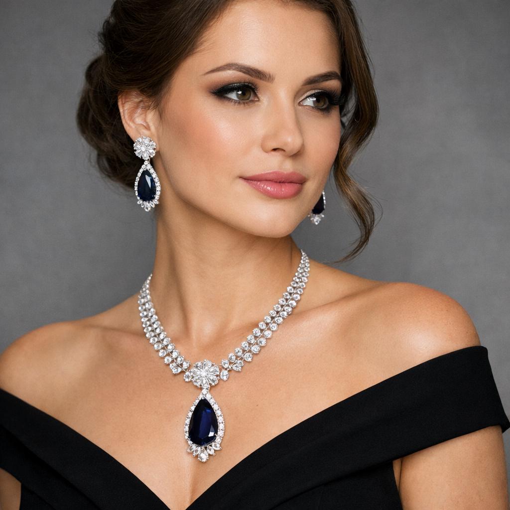 Prom Jewelry Set for Blue Dress - Etsy Prom Jewelry Set for Blue Dress - Etsy