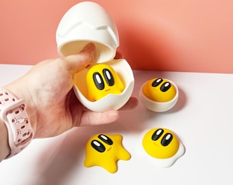 Egg and Yolk 3D printed figures - collectible, decoration