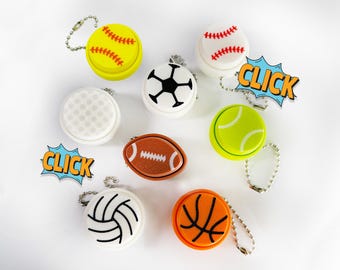 Sports Balls 3D printed clickers - mechanical, fidget, clicky, stress relief