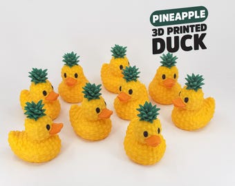 Pineapple 3D printed ducks - cute, cruising duck, keep or hide