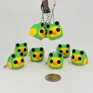 Bubble Duck in Frog suit 3D printed minis - mechanical, fidget, clicky, stress relief