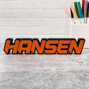 Custom 3D Nameplate – Futuristic Block Letter Design