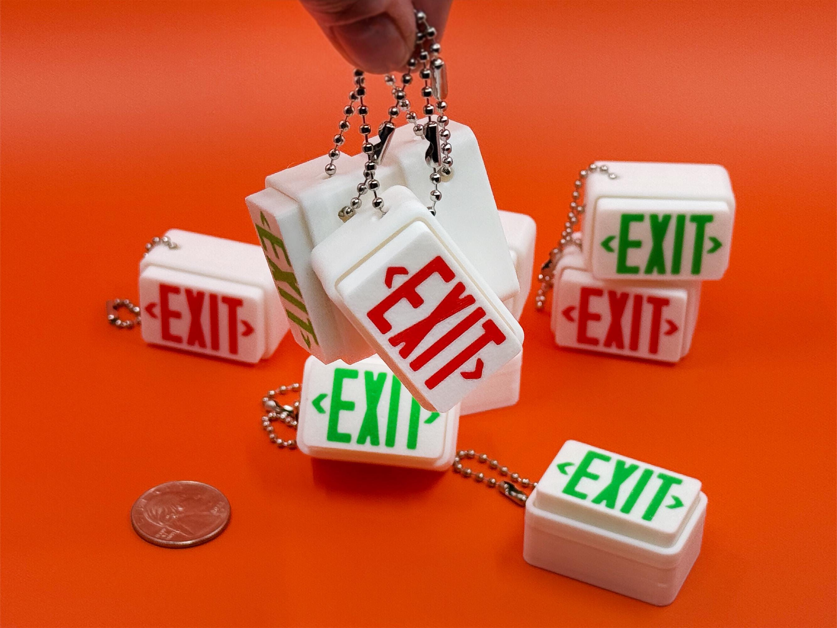 Exit Sign 3D Printed Clickers - Mechanical, Fidget, Clicky, Stress