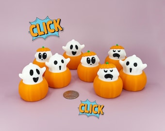 Pumpkin Ghost 3D printed clickers - mechanical, fidget, clicky, stress relief