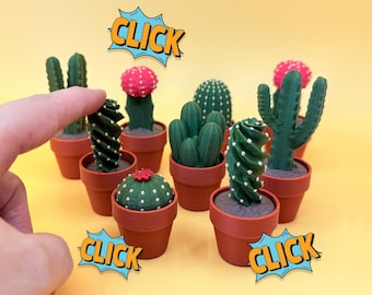 Cactus 3D printed clickers - mechanical, fidget, clicky, stress relief