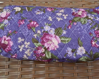 Long Purple Floral Wristlet