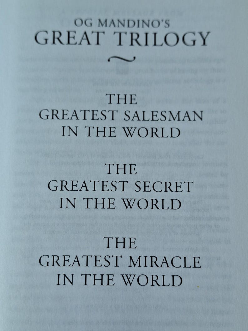 The Greatest Salesman in the World 31st Printing edition by Mandino, Og (1968) Mass Market