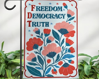 Freedom Democracy Truth Garden Flag, Political Activist Flag, Protest Sign, Political Home Decoration Gift, Patriotic Home Garden Decor