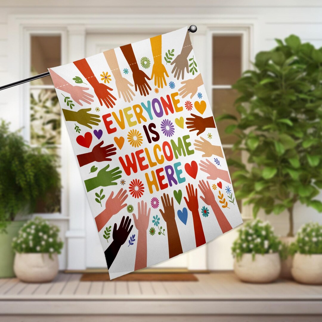 Everyone is Welcome Here House Flag, Support Idaho Teacher Garden Flag ...