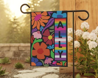 Ally House Flag, Pride Month Rainbow LGBTQ Garden Flag, No Hate Yard Banner, Social Justice, Be Kind, Everyone Welcome Gay Boho Flower