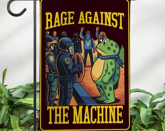Portland Frog Rage Against The Machine Garden Flag, Anti ICE Yard Sign, Political Activist Gift, Abolish ICE Anti Fascism Protest Flag