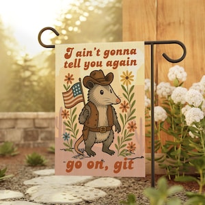 Funny No Soliciting Garden Flag, No Soliciting Yard Sign, Go Away Flag, Funny Yard Flag, Rustic Country Welcome Flag, Anti Solicitor Sign