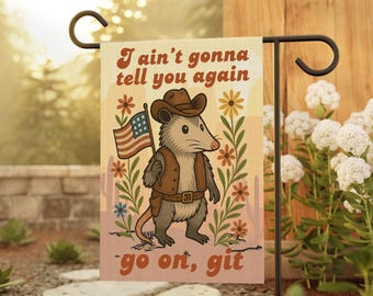 Funny No Soliciting Garden Flag, No Soliciting Yard Sign, Go Away Flag, Funny Yard Flag, Rustic Country Welcome Flag, Anti Solicitor Sign