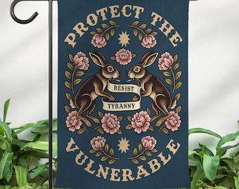 Protect The Vulnerable Garden Flag, Resist Tyranny,  Resistance Garden Flag, Resist Yard Flag, Empowerment Outdoor Statement Banner