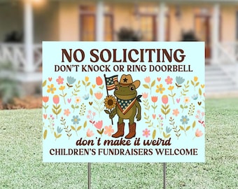 Funny No Soliciting Yard Sign,  Go Away Flag, Funny Yard Decor, Frog Garden Sign, Go On Git Garden Yard Sign Decor