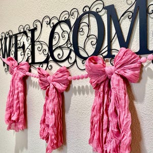 BLUSHING PINK Bow Garland Decor for Baby Shower, Bridal Shower, Birthday, Bachelorette, Tea Party, Gift Wrapping, Coquette Theme