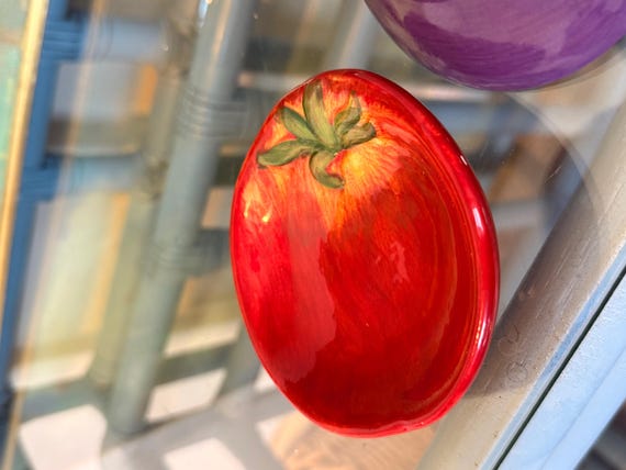 Hand-Painted Tomato Eggplant Dipping Bowls | Pier 1 Ironstone Kitchen Decor View 4