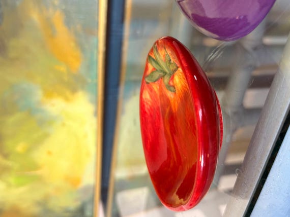 Hand-Painted Tomato Eggplant Dipping Bowls | Pier 1 Ironstone Kitchen Decor View 5