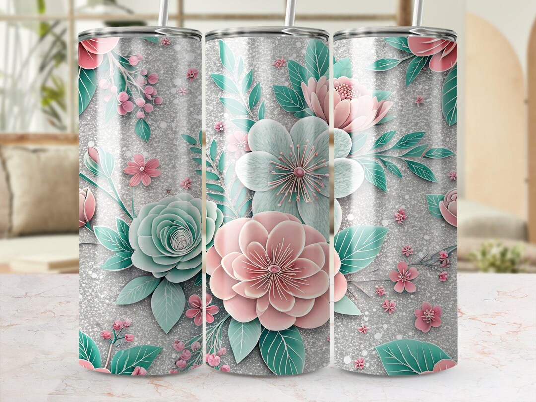 Floral Tumbler Wrap PNG: Seamless Flower Design (20 Oz Tumbler) - Etsy