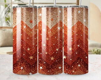 Starry Glitter Ombre Tumbler Wrap: Sublimation Design (PNG)