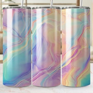 Abstract Pastel Marble Tumbler Wrap: 20oz Skinny Tumbler Sublimation Design (PNG Digital Download)