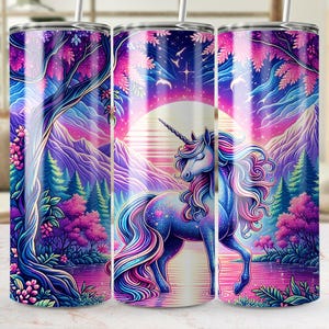 Unicorn Tumbler Wrap Png, Seamless Tumbler Design, Digital Download, Fantasy Unicorns, Magic Design, Vibrant Colors, Gift Idea