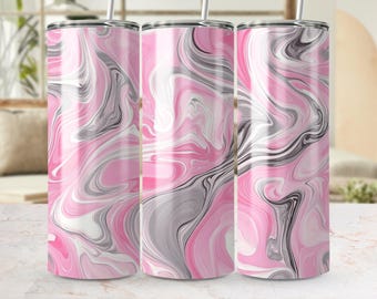Pink Marble Tumbler Wrap: Abstract 20 Oz Skinny Tumbler Design (Digital Download)