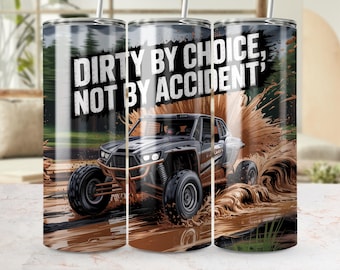 Off Road Tumbler Wrap PNG: Mudding UTV Design (Digital Download, 20oz Tumbler Sublimation)
