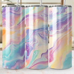 Pastel Marble Tumbler Wrap: Watercolor Sublimation Design (20oz Skinny Tumbler PNG Digital Download )