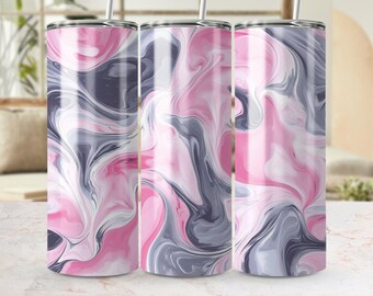 Pink Marble Tumbler Wrap: Abstract Sublimation Design (Digital Download)