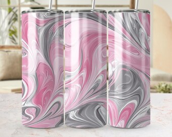 Pink Marble Tumbler Wrap: Abstract Sublimation Design (Digital Download)