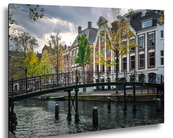 KLM Blue Delft's BOLS Amsterdam 1575 Canal House Lot Set of 8. S4