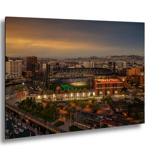 Oracle Park Sunrise Print: San Francisco Giants Stadium, Golden Hour Photography