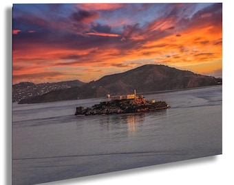 Alcatraz Wall Art: Sunset Over San Francisco Bay - Urban Decor