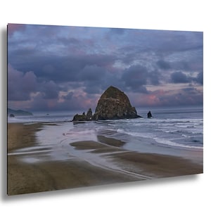 Cannon Beach Oregon Wall Art | Haystack Rock Sunset Photo | Oregon Coast Coastal Decor | Pacific Northwest Beach Wall Decor