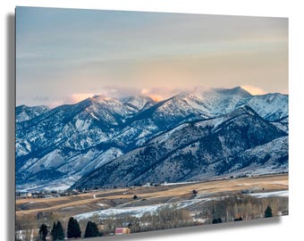 Verschneite Montana Berge Poster: Bozeman Landschaft Wandkunst