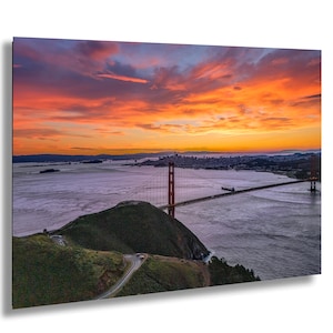 Foto dell&#39;alba sul Golden Gate Bridge: arte della Bay Area di San Francisco