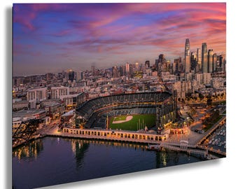 Impresión del estadio Oracle Park: vista del estadio de los Gigantes de San Francisco