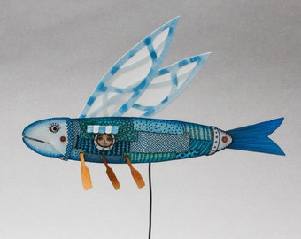 Paper Flying Fish, Moveable Sculpture