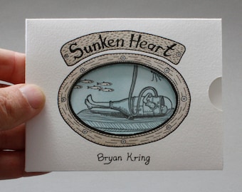 Sunken Heart, Letterpress Printed Accordion Fold Book