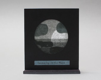 Swimming in the Moon (paper shadowbox)