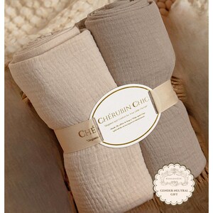 Vintage Muslin Swaddle Blanket Lightweight Cotton Wrap Newborn Baby Shower Gift Neutral Nursery Essential Item Summer Infant Breathable image 19