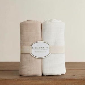 Vintage Muslin Swaddle Blanket Lightweight Cotton Wrap Newborn Baby Shower Gift Neutral Nursery Essential Item Summer Infant Breathable image 13