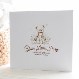 Baby Memory Book Handmade Keepsake Journal Vintage Scrapbook Milestone Tracker First Year Pregnancy Documentation Family Memories Newborn image 12