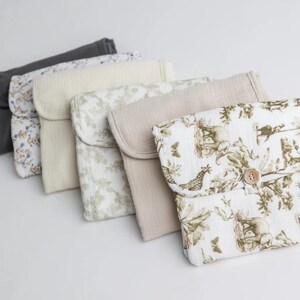Soft Muslin Changing Pad Portable Diaper Mat Baby Changing Station Waterproof Travel Essential Organic Material Construction Lightweight Foldable Design Vintage Floral Pattern Gender Neutral Style Modern Parents Helper Compact Storage