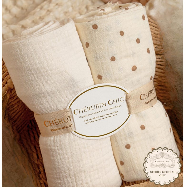 Vintage Baby Swaddle Muslin Blanket Lightweight Cotton Infant Wrap Breathable Fabric Natural Texture Soft Comfort Neutral Nursery Essential image 17